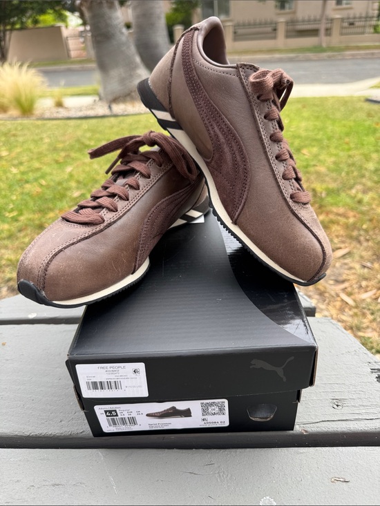 Puma Shoes - Puma Unisex Sprint Premium Espresso Brown Leather/Suede Low-Top Sneakers